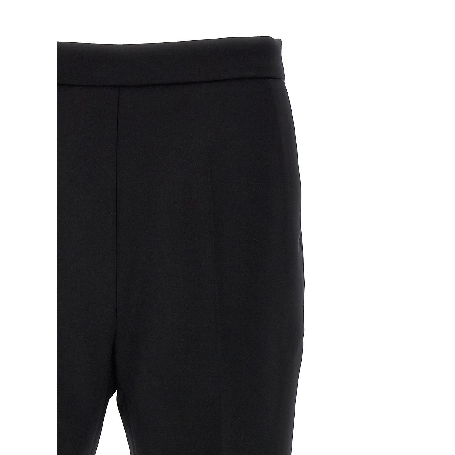 Max Mara Black Virgin Wool Cropped Pants