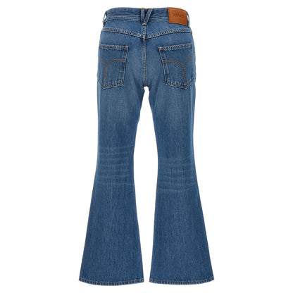Versace Blue Cotton Flared Jeans