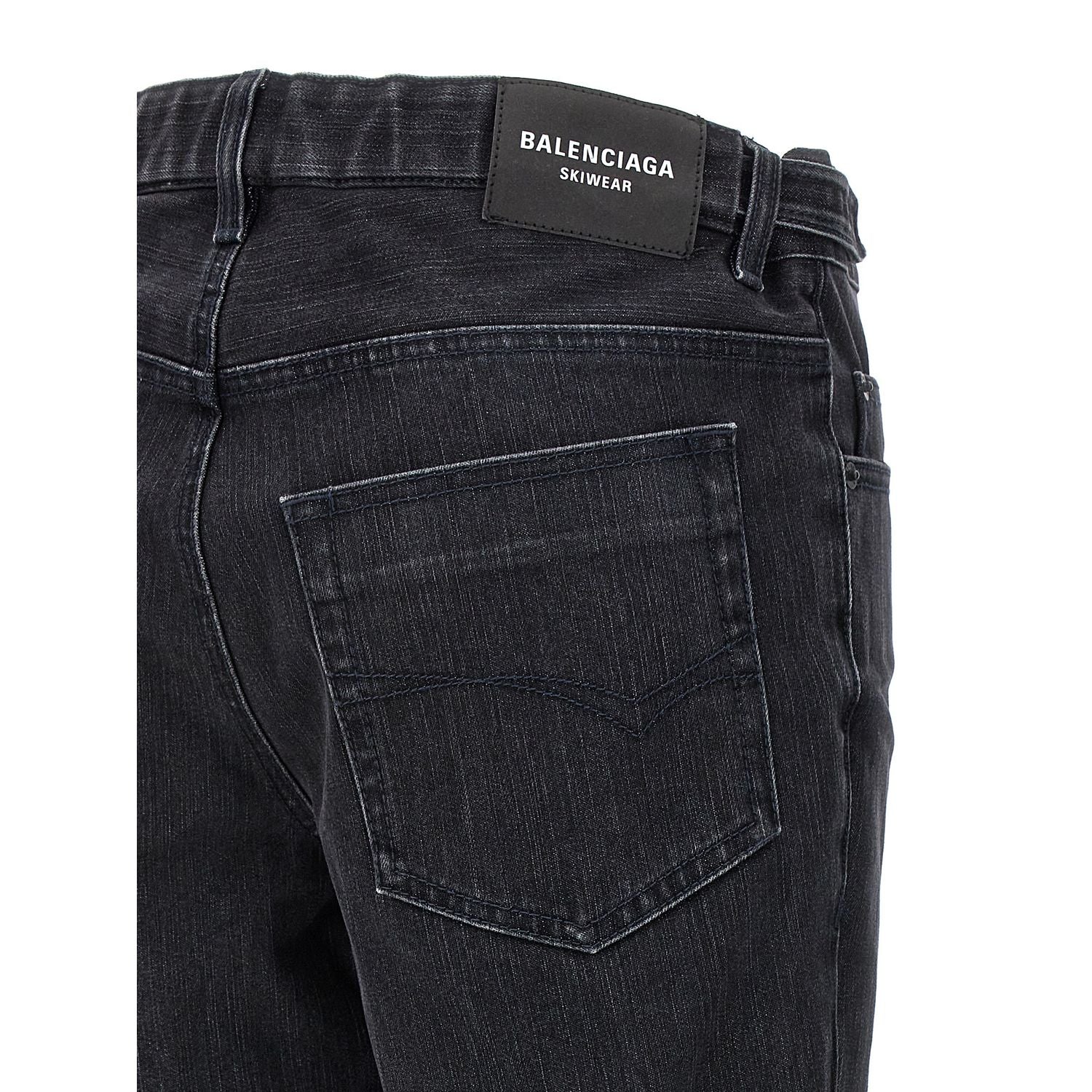 Balenciaga Black Cotton Flared Jeans