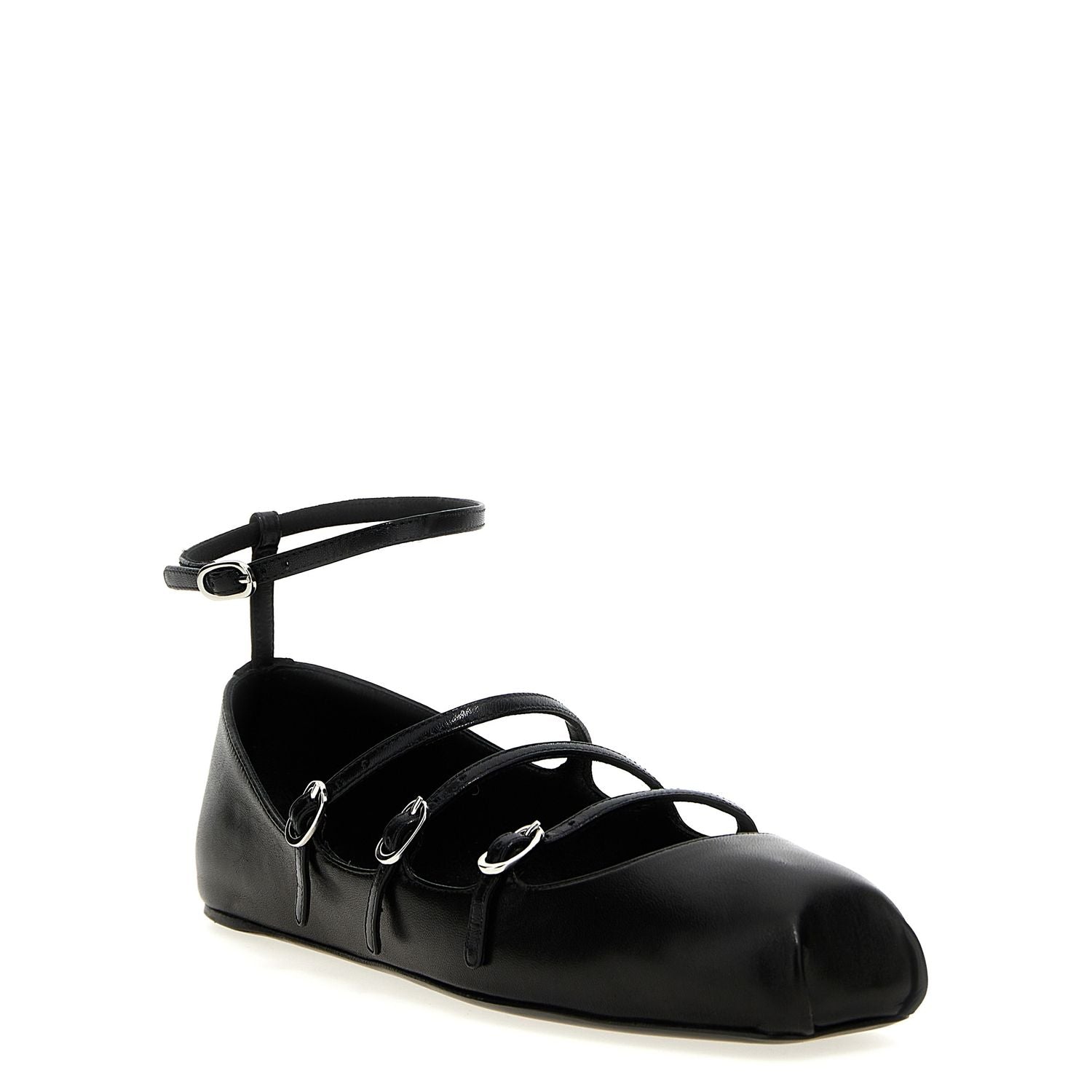 Alexander McQueen Black Calfskin Ballet Flats