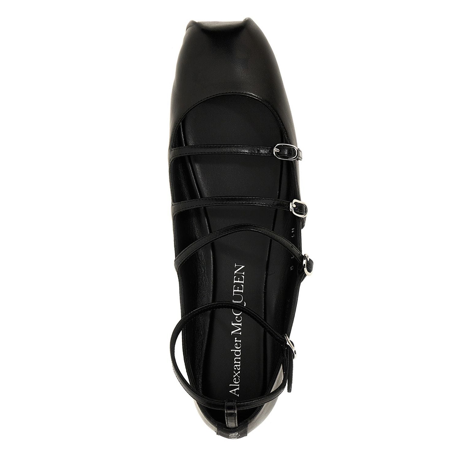 Alexander McQueen Black Calfskin Ballet Flats