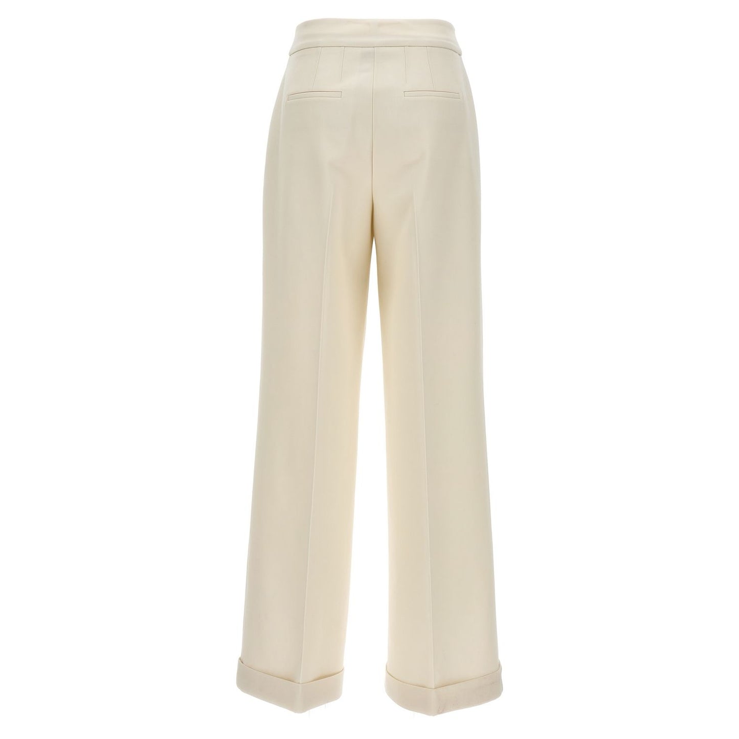 Kiton White Virgin Wool Casual Pants