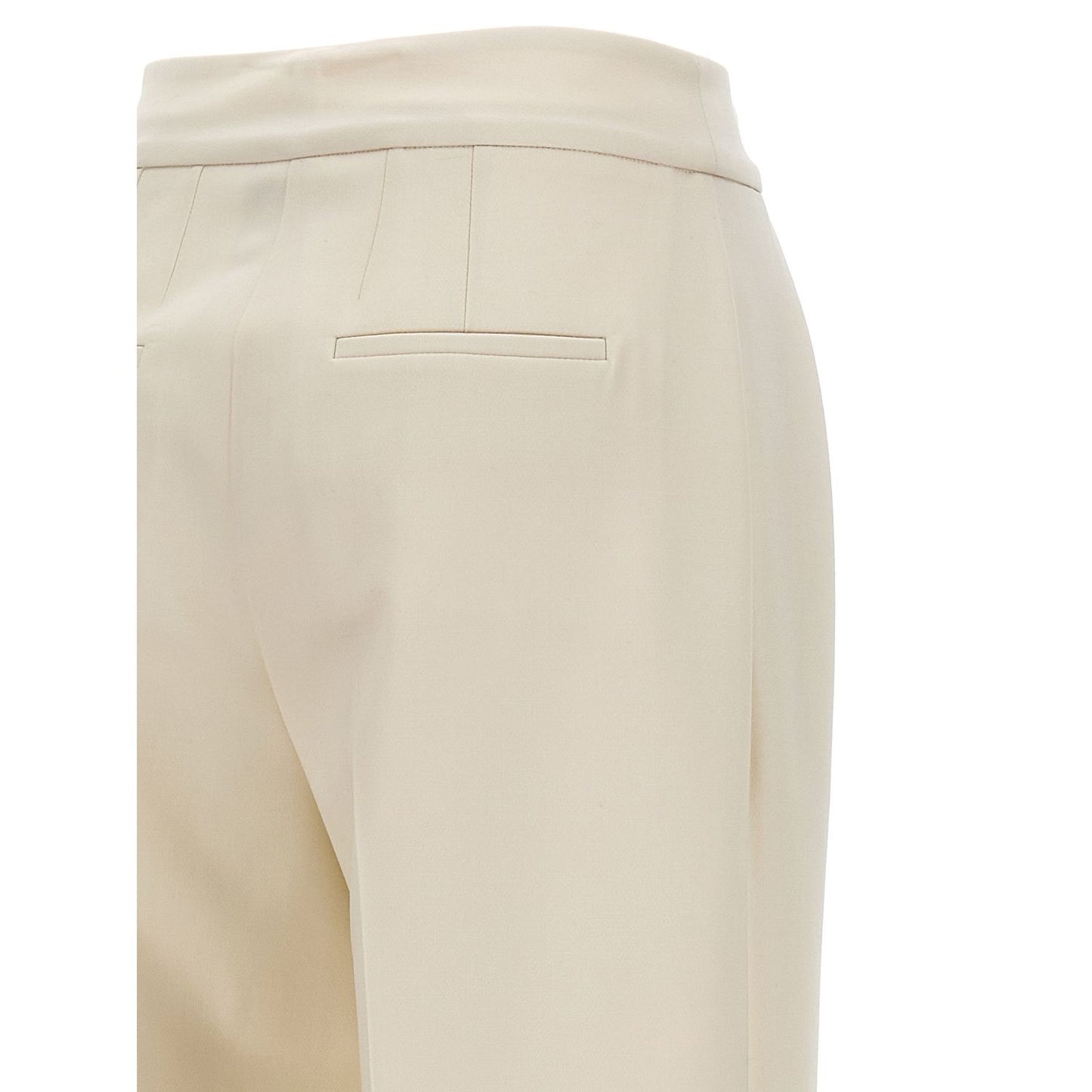 Kiton White Virgin Wool Casual Pants