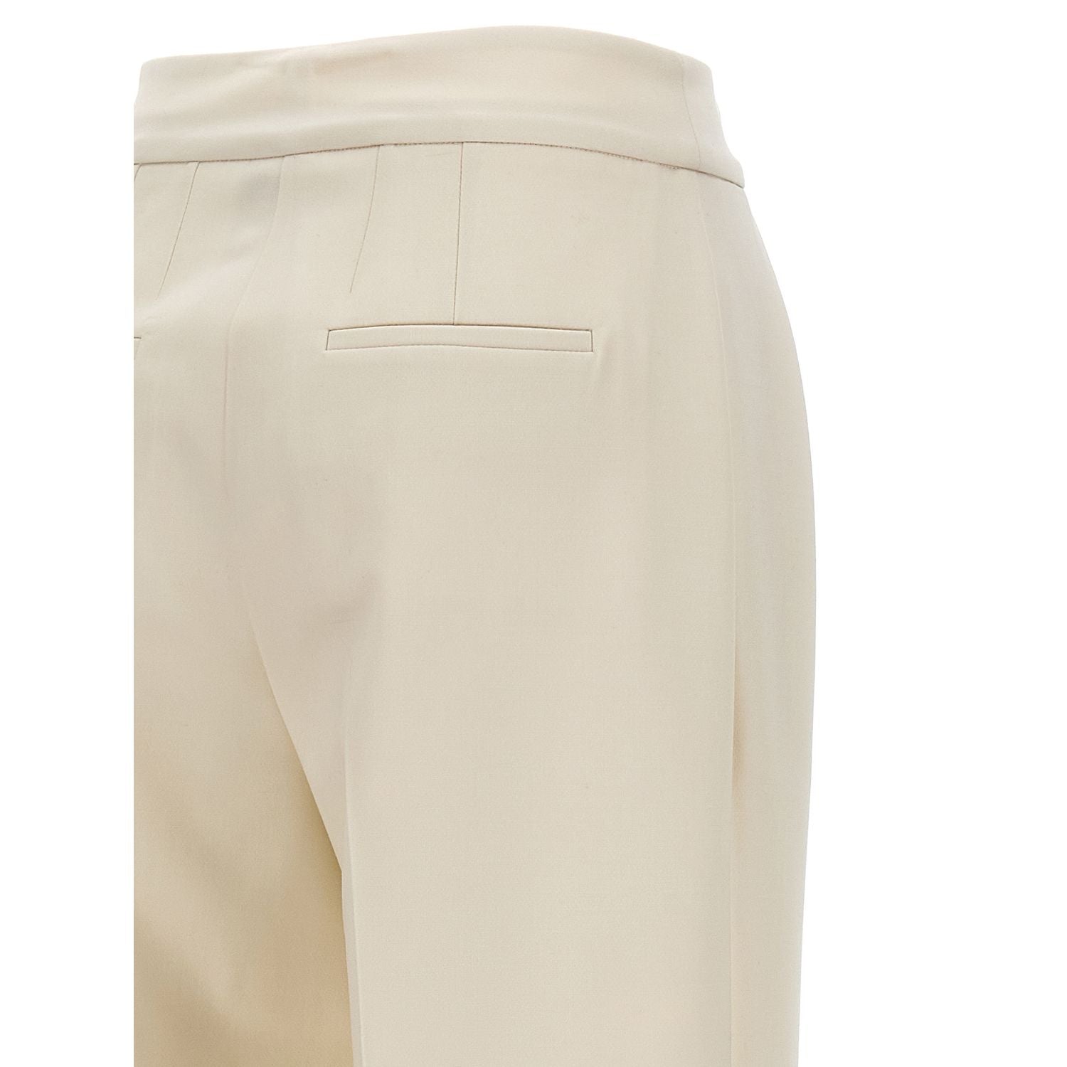 Kiton White Virgin Wool Casual Pants