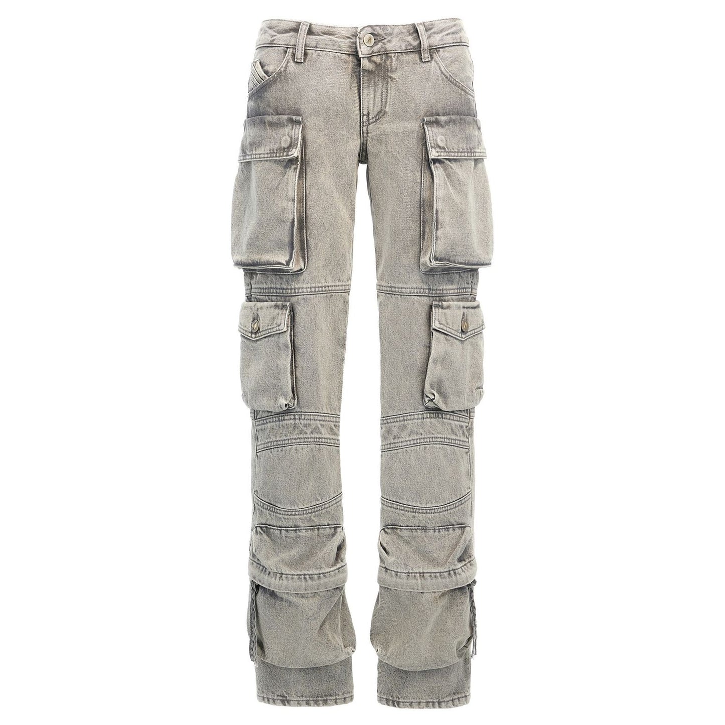 The Attico Gray Cotton Cargo Pants