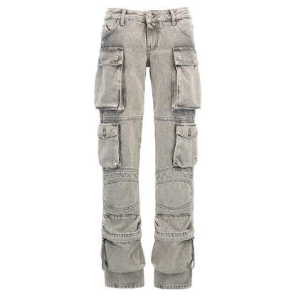 The Attico Gray Cotton Cargo Pants