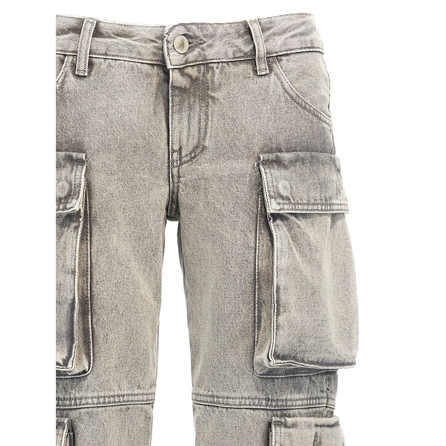 The Attico Gray Cotton Cargo Pants