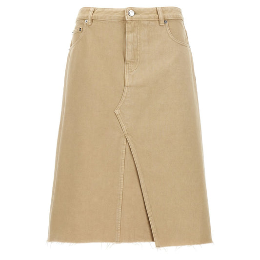 Tory Burch Beige Cotton Midi Skirt
