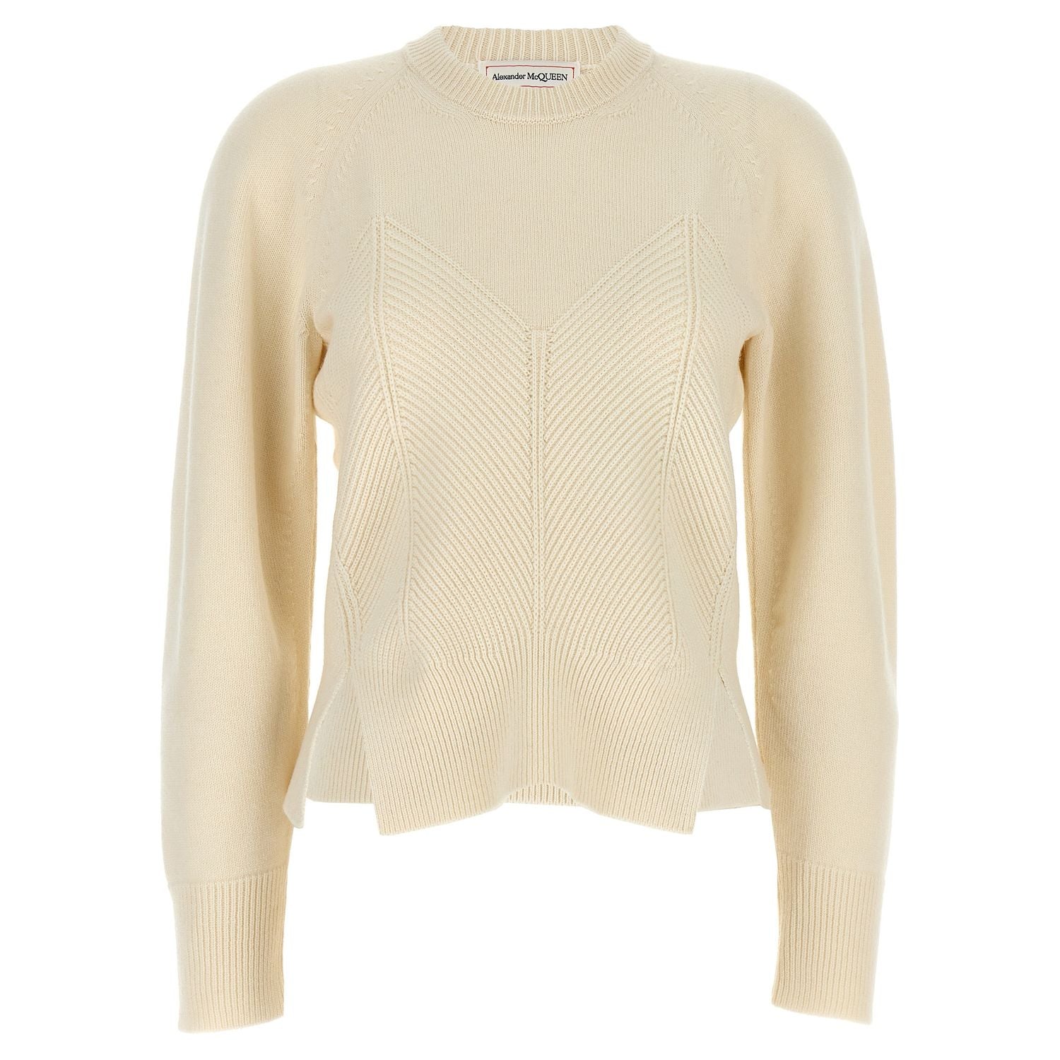 Alexander McQueen White Wool Cardigan