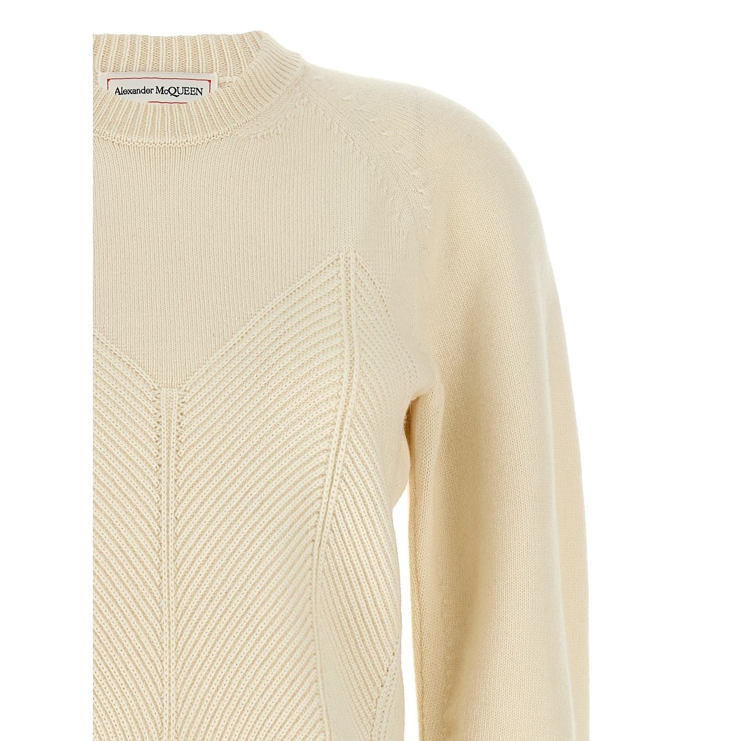 Alexander McQueen White Wool Cardigan
