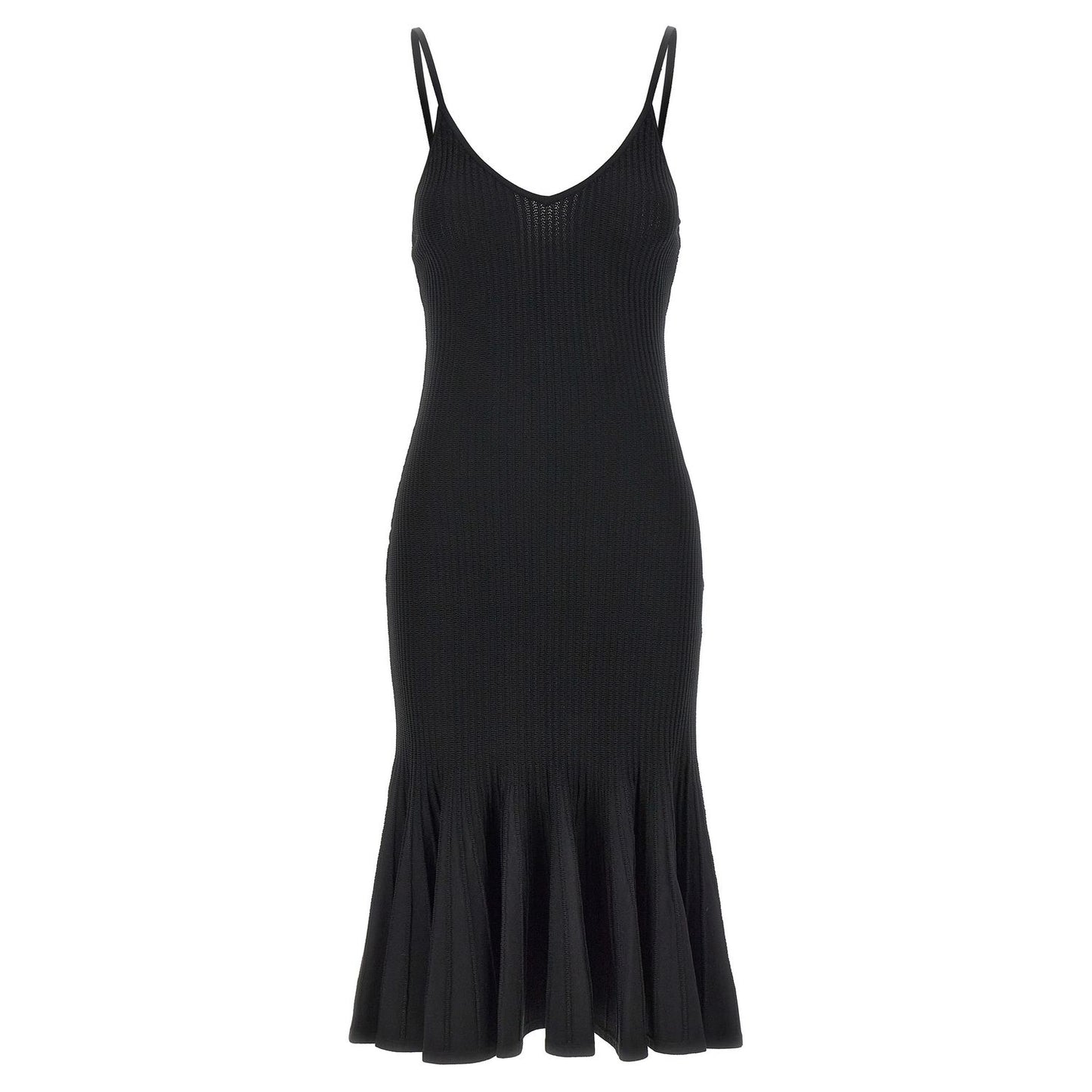 Khaite Black Viscose Midi Dress