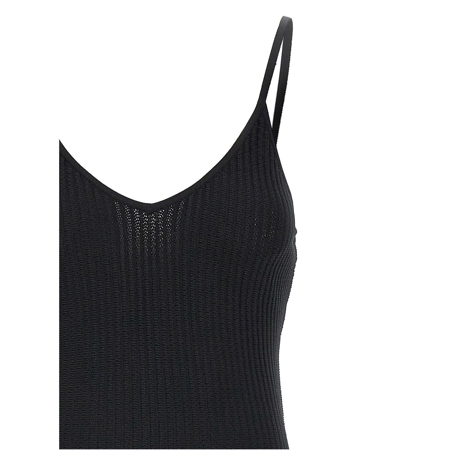Khaite Black Viscose Midi Dress