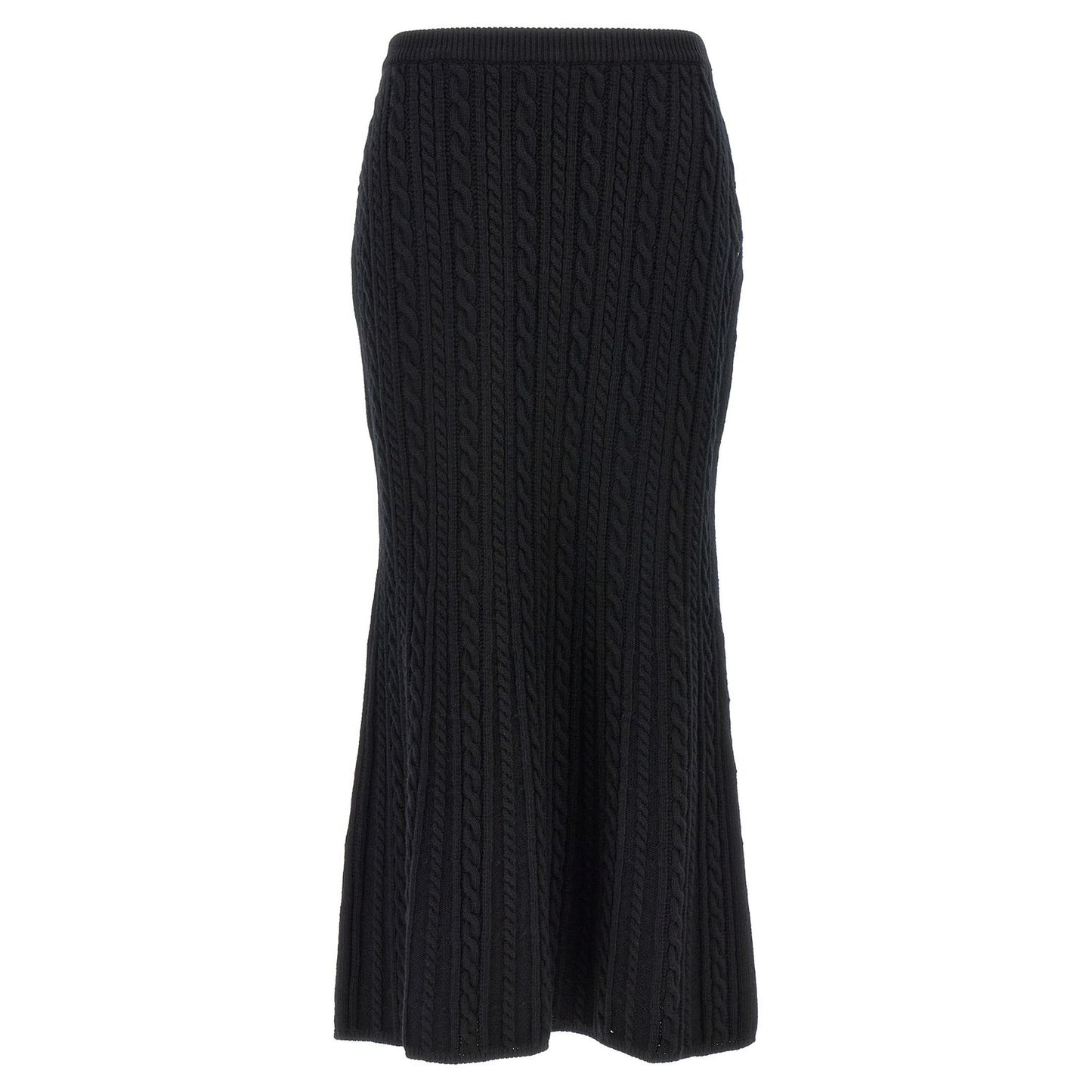 Alessandra Rich Black Wool Mini Skirt
