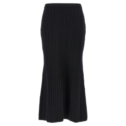 Alessandra Rich Black Wool Mini Skirt