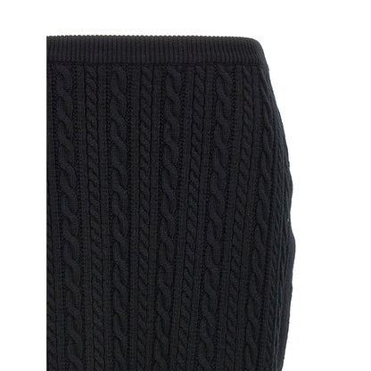 Alessandra Rich Black Wool Mini Skirt