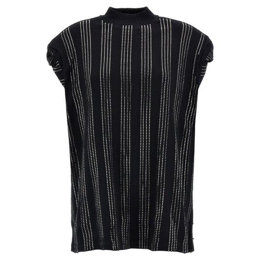 The Attico Black Cotton Short Dress