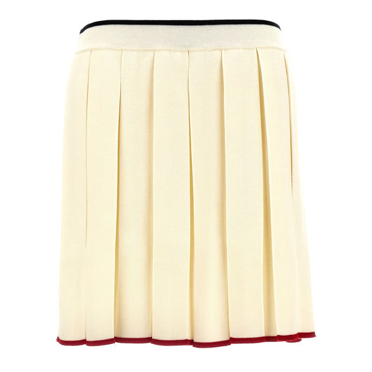 Thom Browne White Virgin Wool Long Skirt