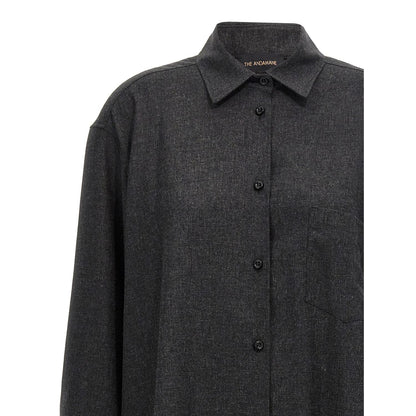 The Andamane Gray Wool Blouse