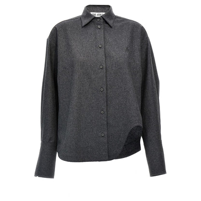 The Attico Gray Wool Blouse