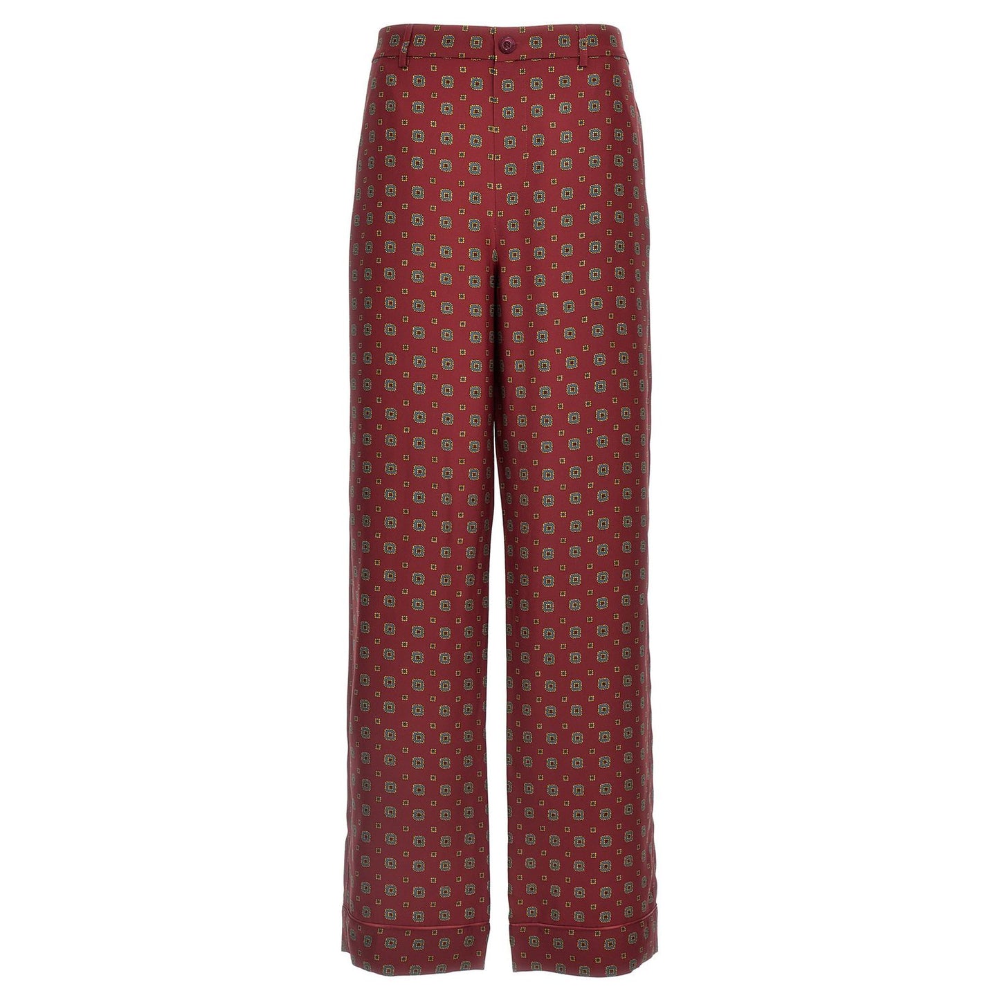 Moschino Bordeaux Silk Casual Pants