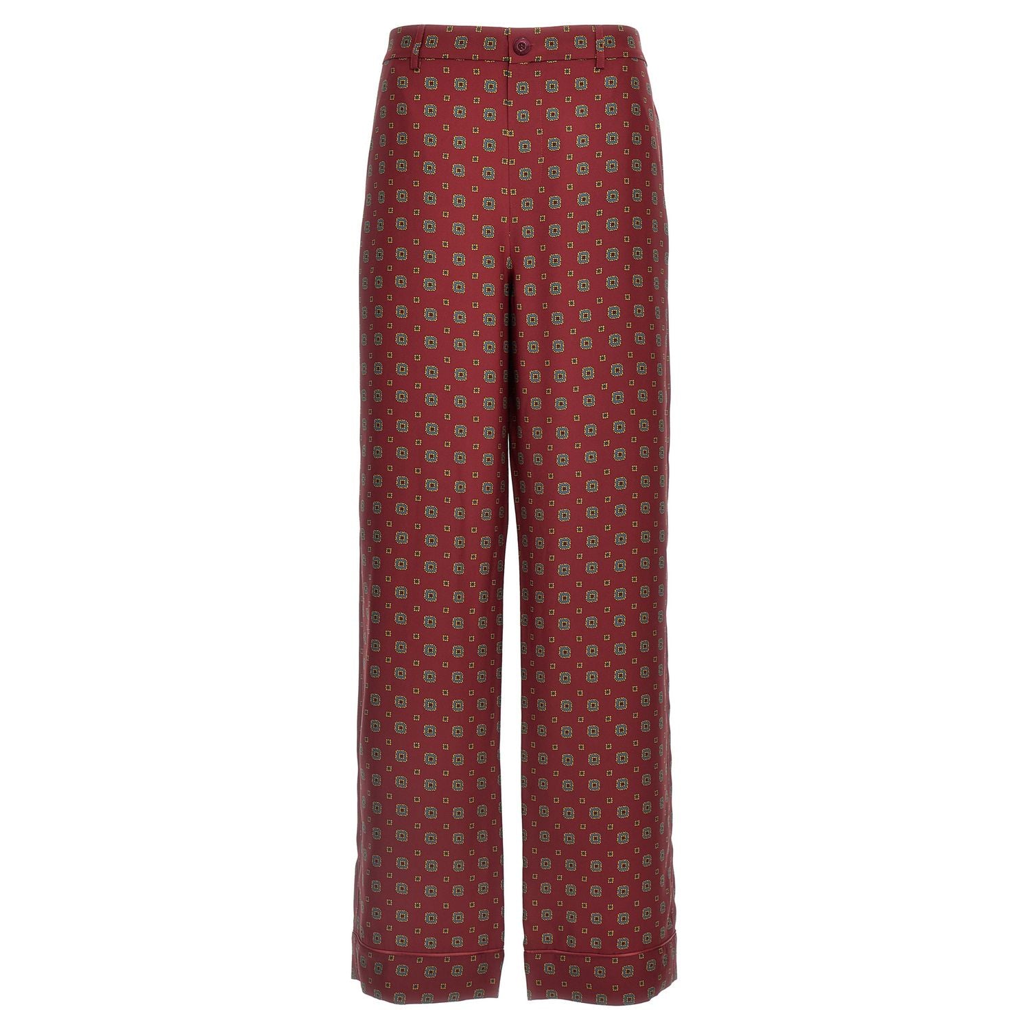 Moschino Bordeaux Silk Casual Pants