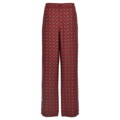 Moschino Bordeaux Silk Casual Pants