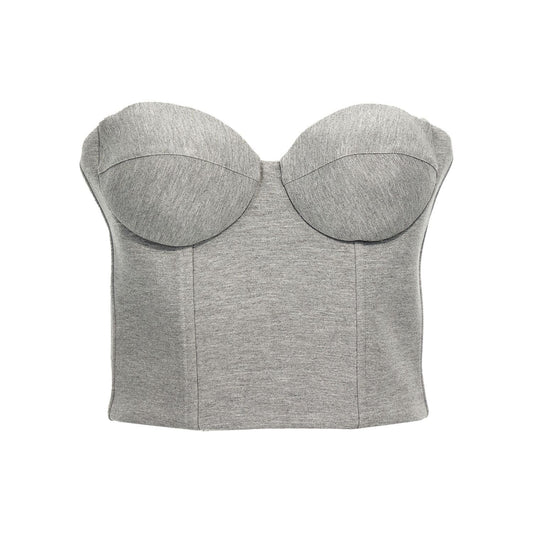Giuseppe Di Morabito Gray Viscose Sleeveles T-Shirt