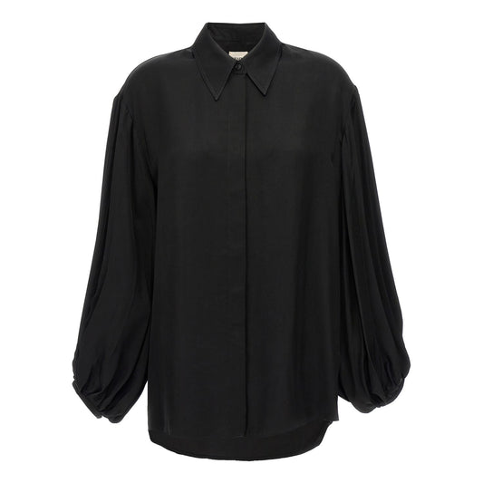 Khaite Black Cupro Blouse