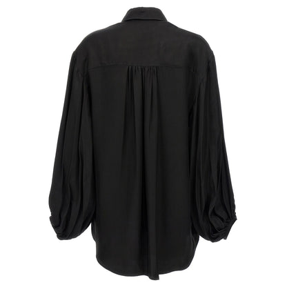 Khaite Black Cupro Blouse
