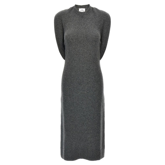 Courrèges Gray Wool Midi Dress