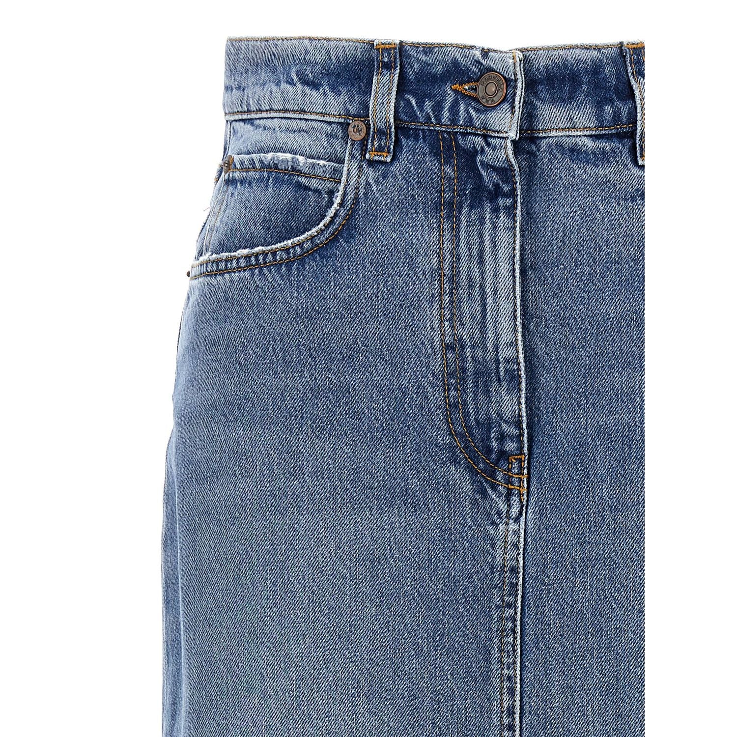 Fortela Blue Cotton Mini Skirt