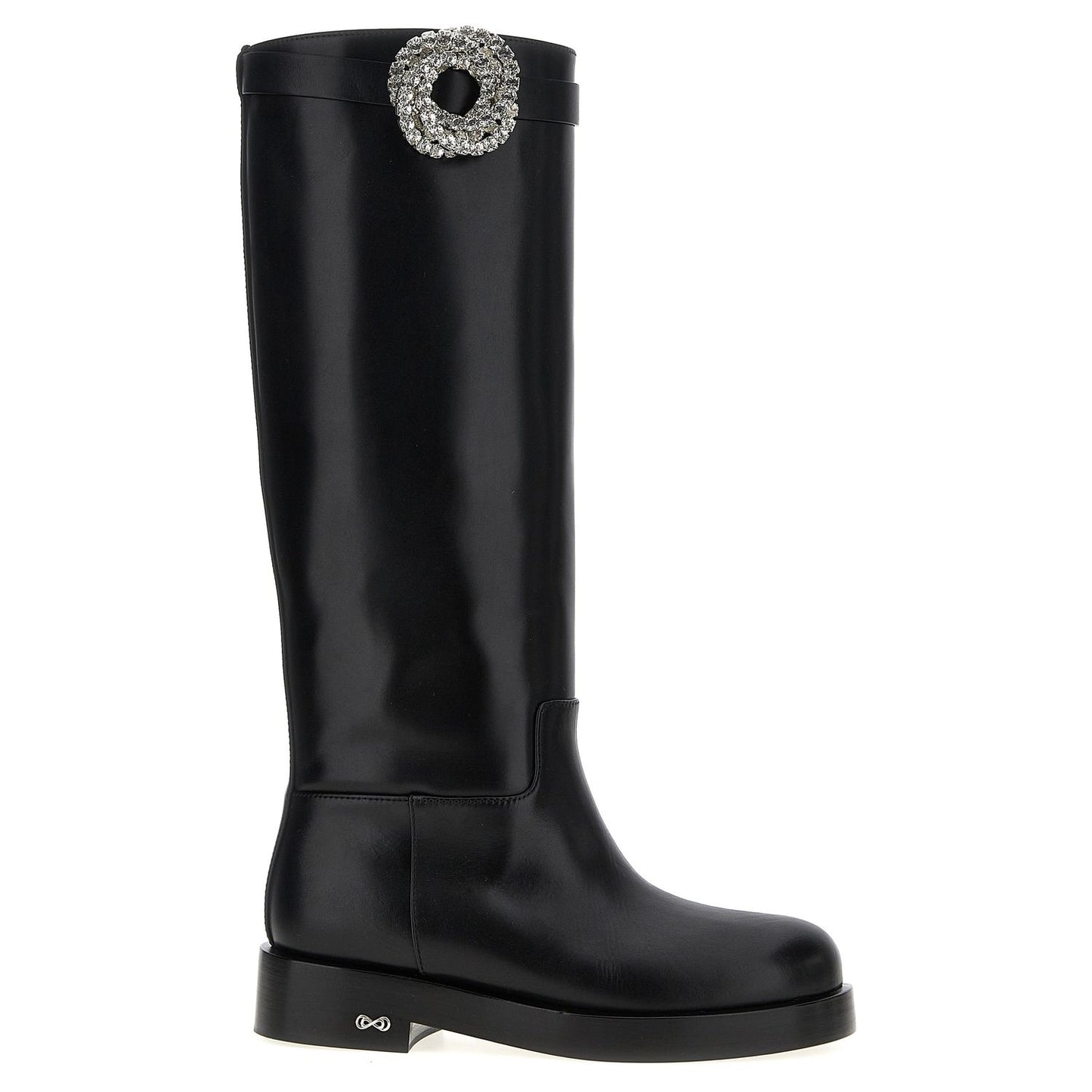 MACH & MACH Black Calfskin Over The Knee