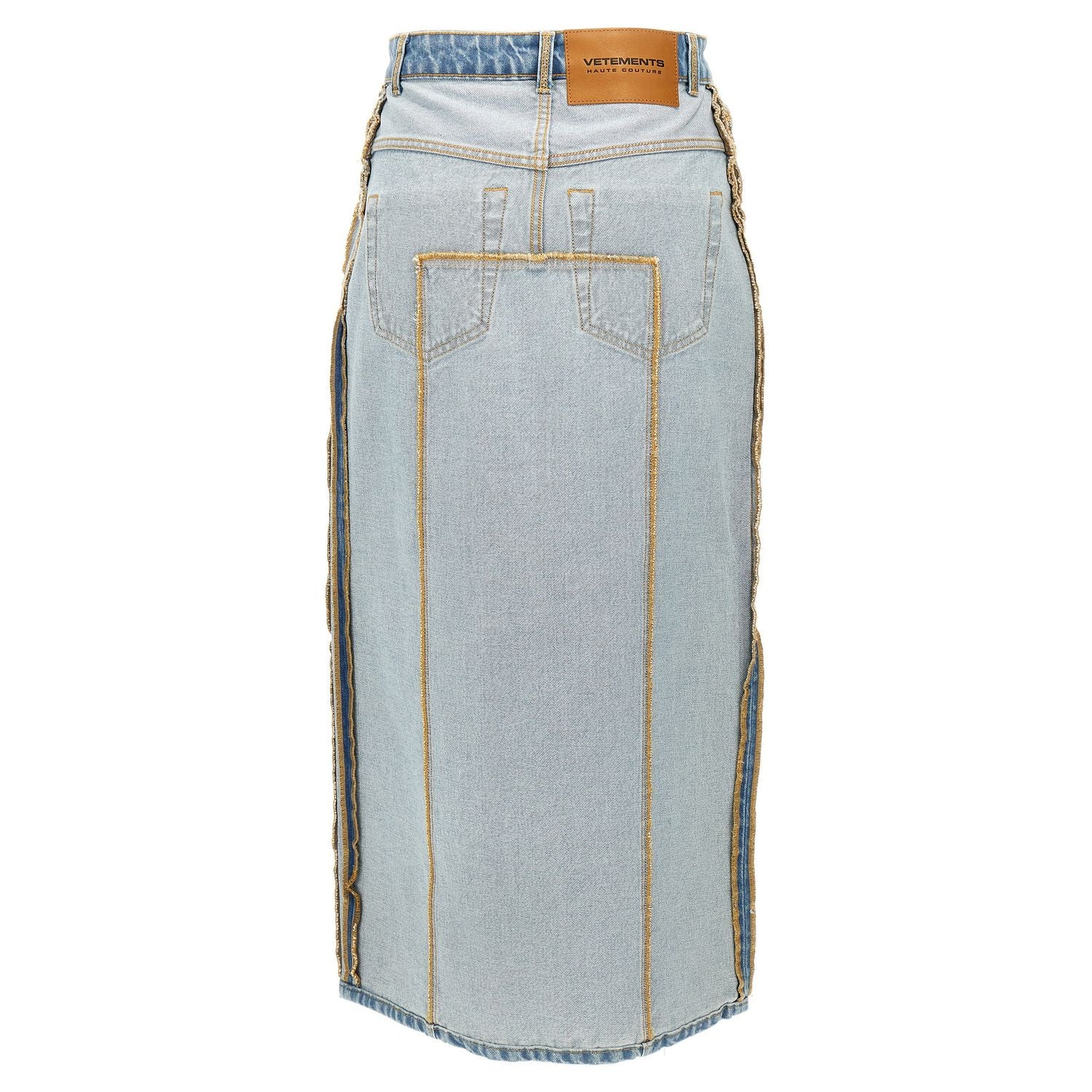 Vetements Blue Cotton Mini Skirt