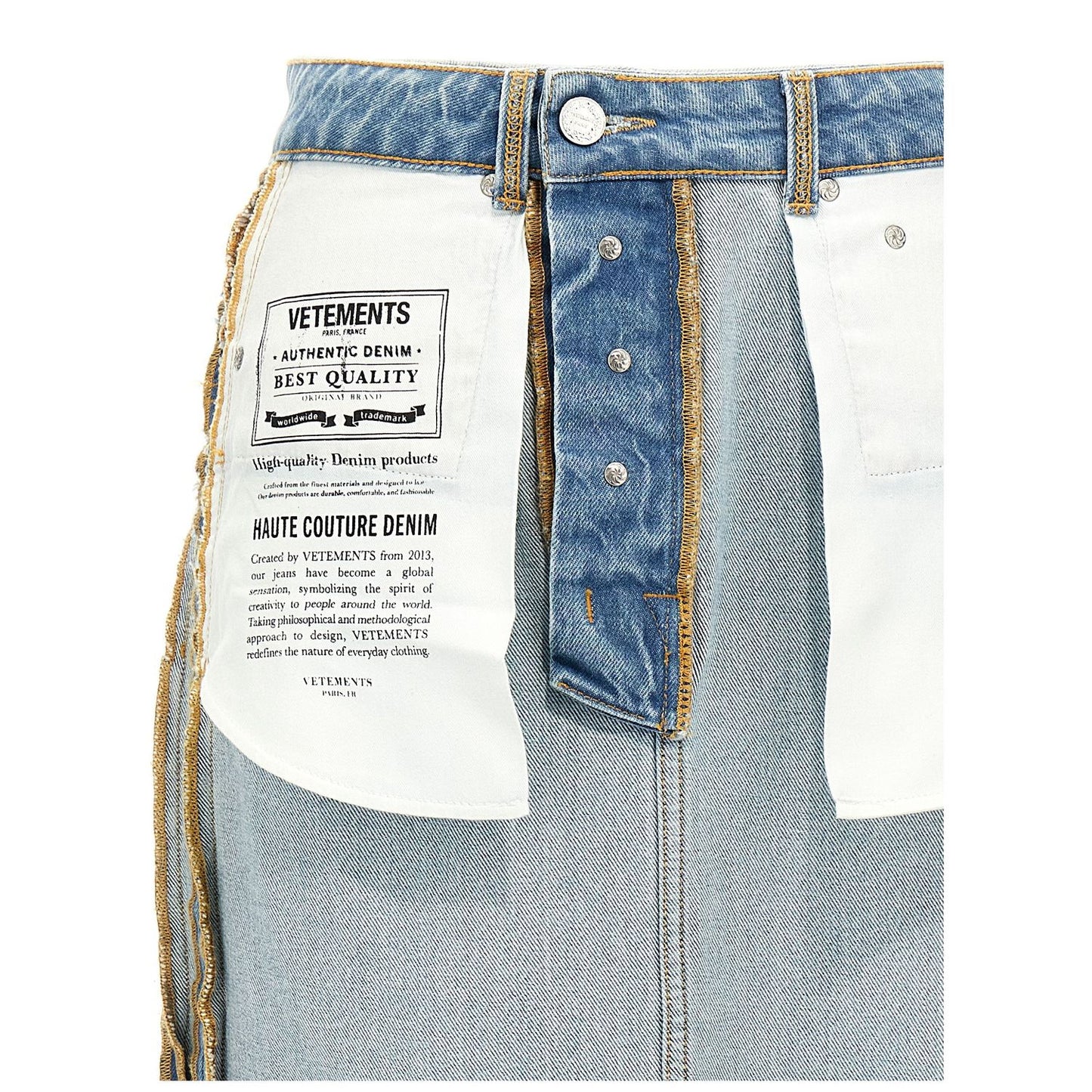 Vetements Blue Cotton Mini Skirt