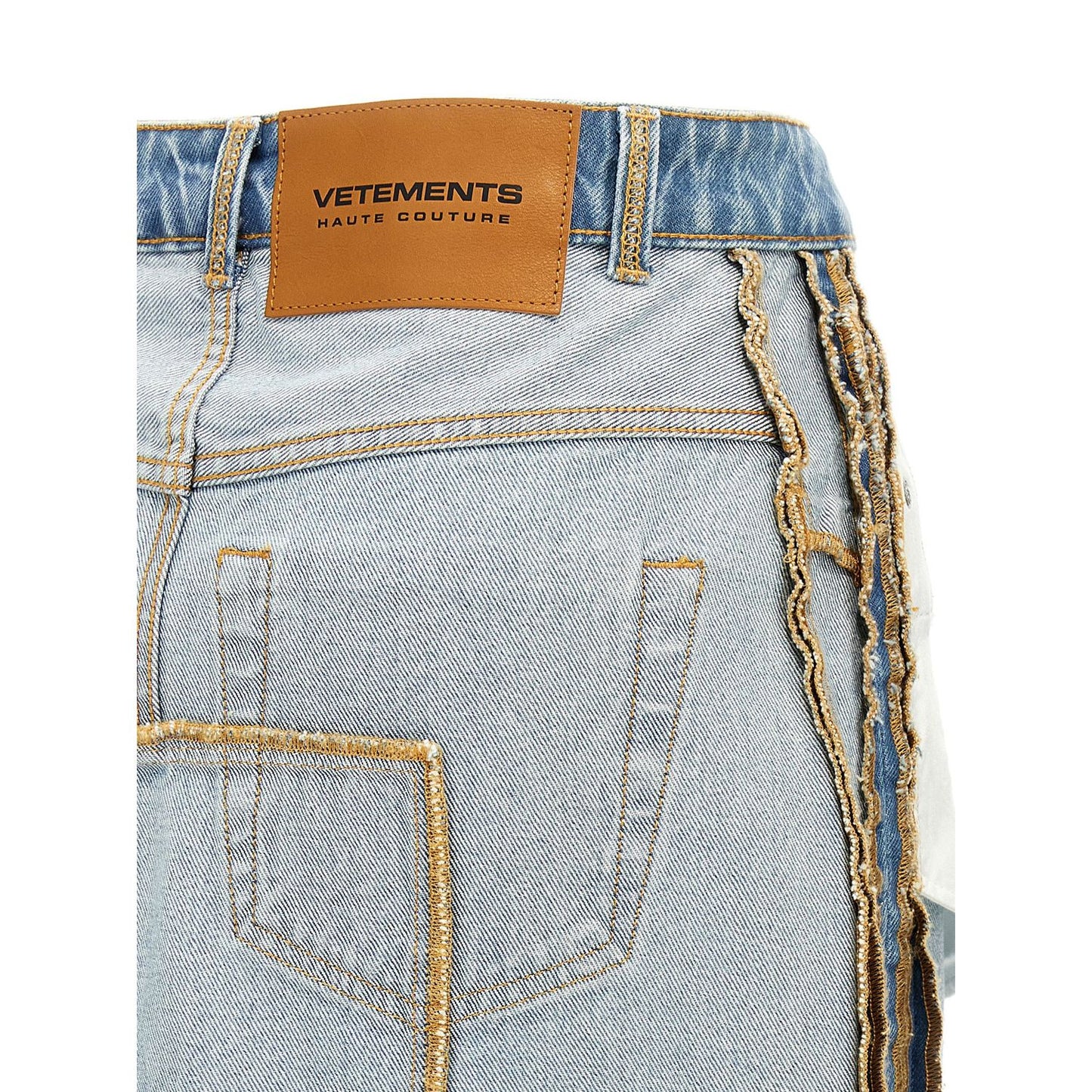 Vetements Blue Cotton Mini Skirt