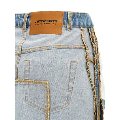 Vetements Blue Cotton Mini Skirt