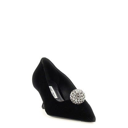 Jimmy Choo Black Textile Mid Heel Pumps