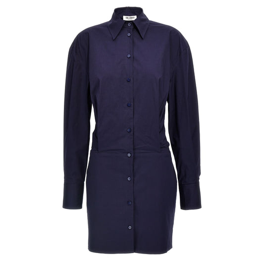 The Attico Blue Cotton Short Dress