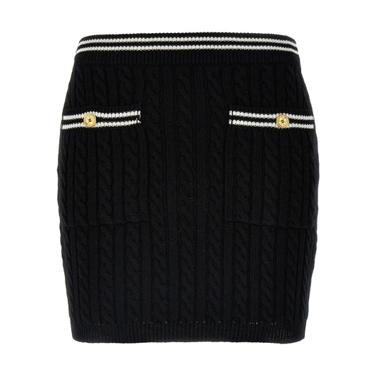 Alessandra Rich Bicolor Cotton Long Skirt