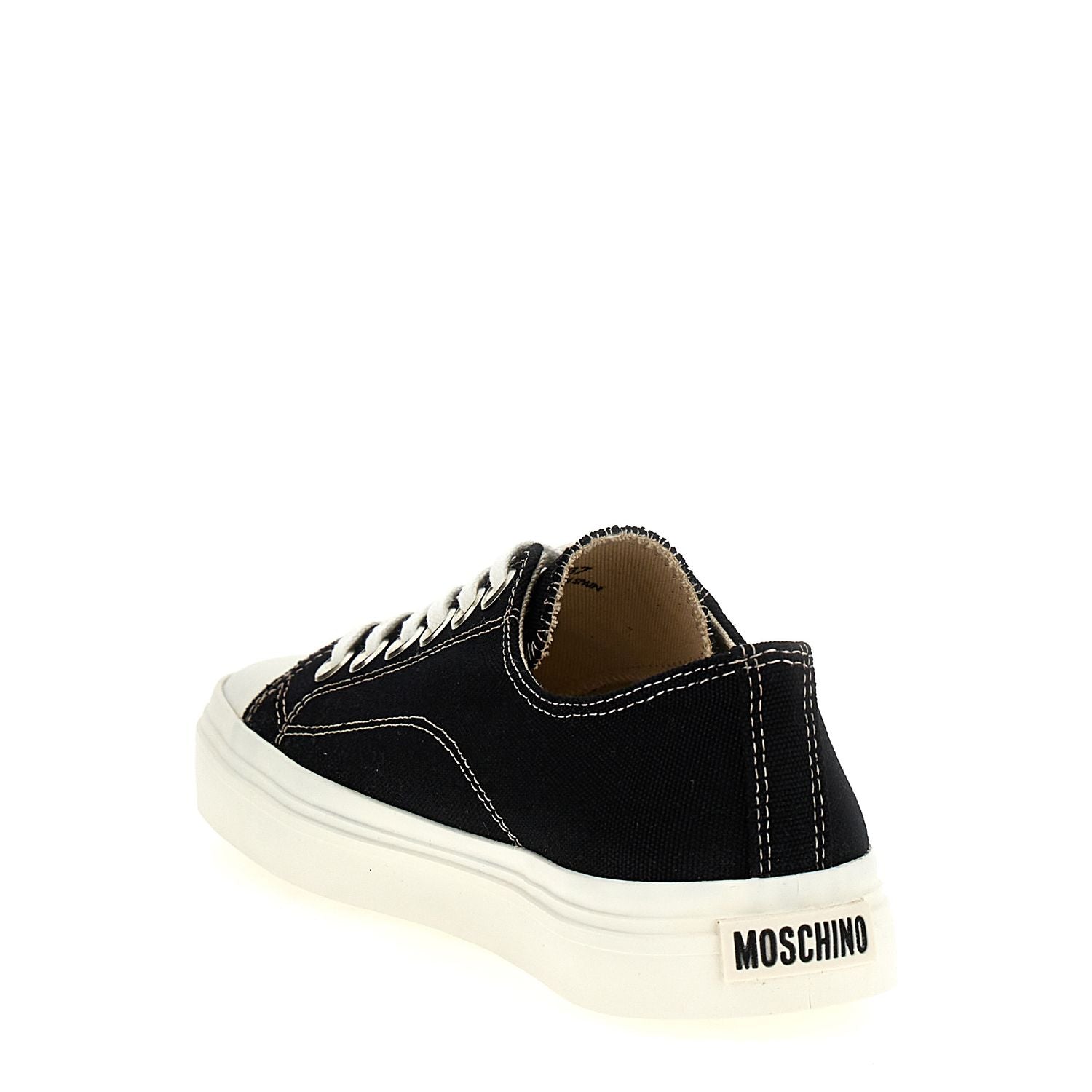 Moschino Black Cotton Low Top Sneakers