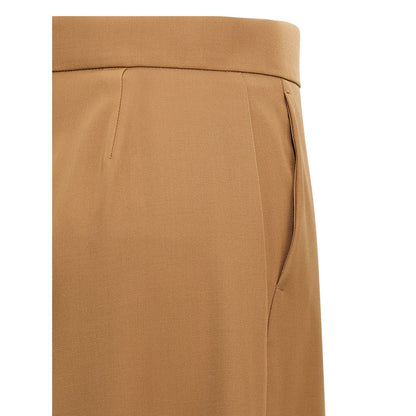 Max Mara Brown Virgin Wool Casual Pants