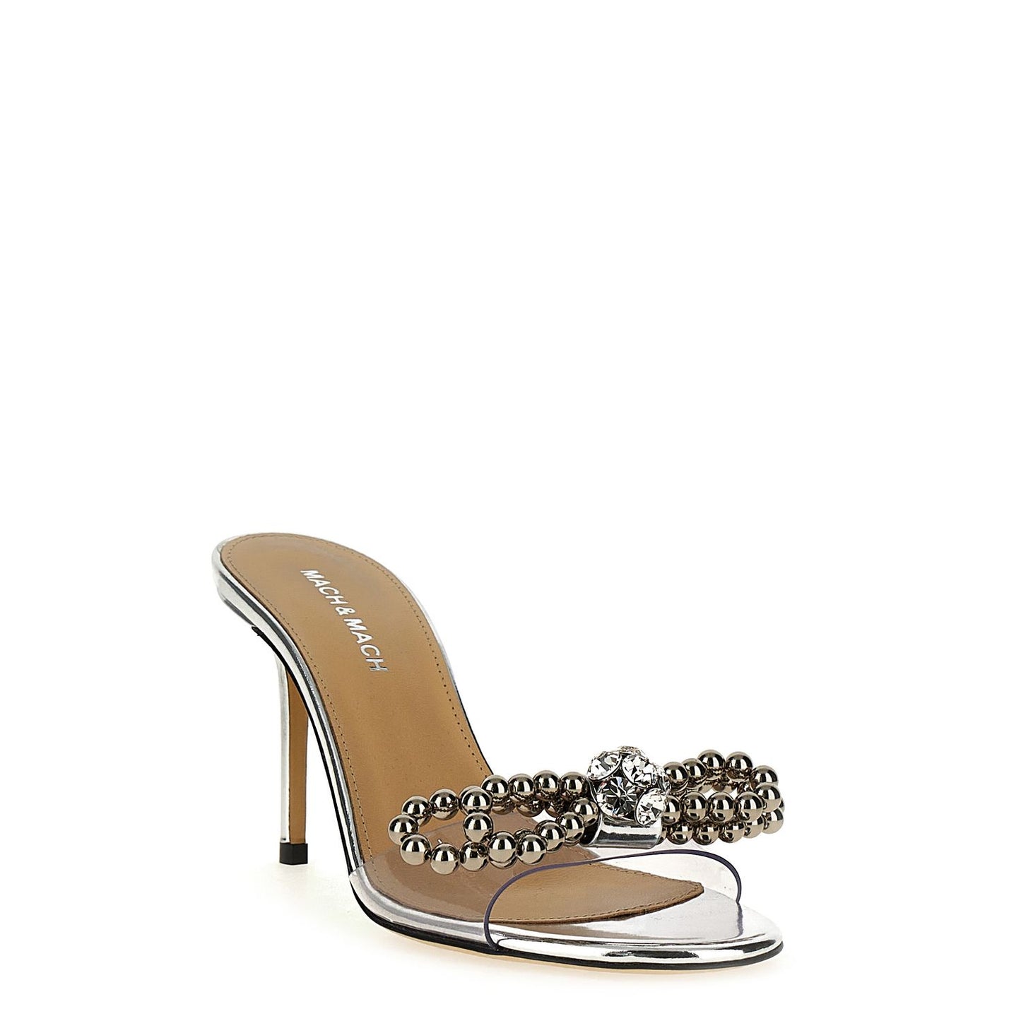 MACH & MACH Silver Pvc Stiletto Heel Sandals