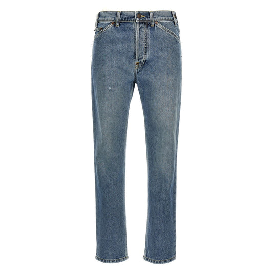 Moschino Blue Cotton Straight-Leg Jeans