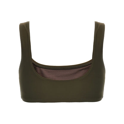 The Andamane Brown Polyamide Tank Tops