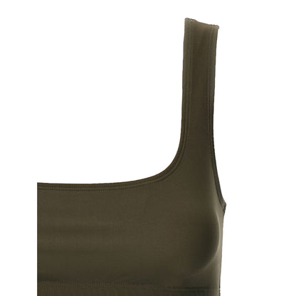 The Andamane Brown Polyamide Tank Tops