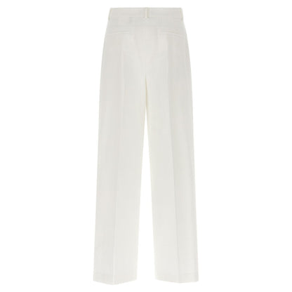 Theory White Linen Casual Pants