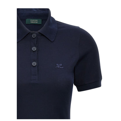 Courrèges Blue Cotton Short Dress