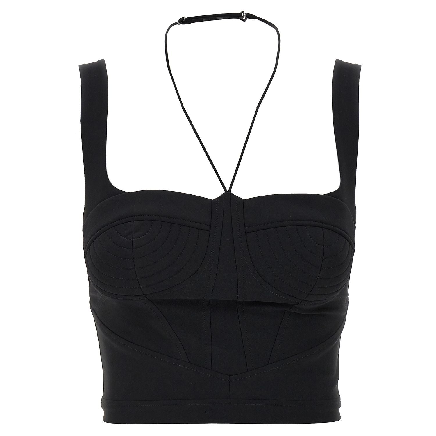 Nensi Dojaka Black Polyamide Tank Tops