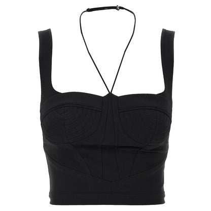 Nensi Dojaka Black Polyamide Tank Tops