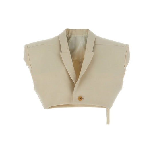 Rick Owens Beige Cotton Sleeveless Jacket